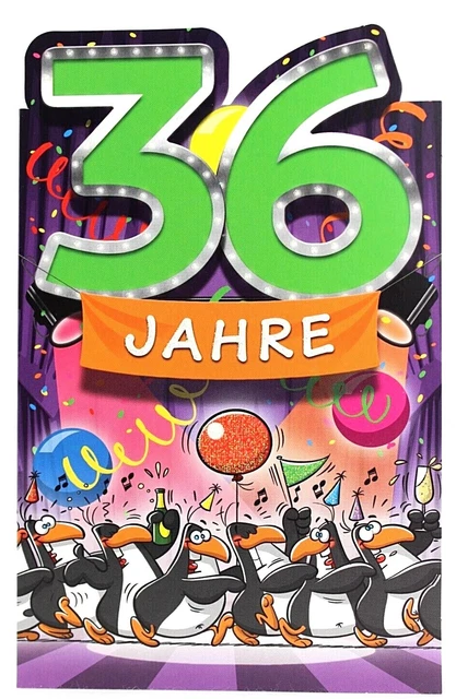 LUSTIGE GEBURTSTAGSKARTE 36 Jahre Karte Geburtstag Glückwunschkarte mit