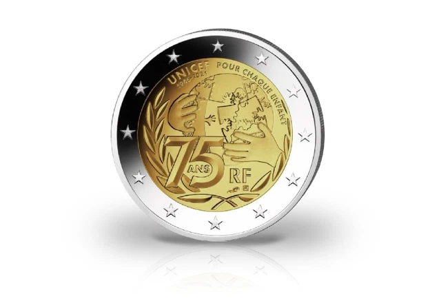 2 EURO 2021 Frankreich 75 Jahre UNICEF EUR 5,20 - PicClick FR