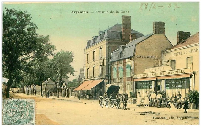 61 . n°35852 .argentan.avenue de la gare.carte toilee