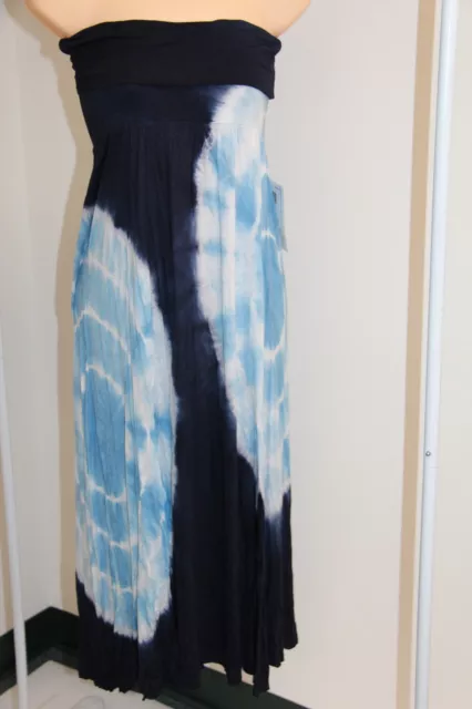 New Raviya Swimsuit Bikini Cover Up  Long Dress Navy Size L Strapless