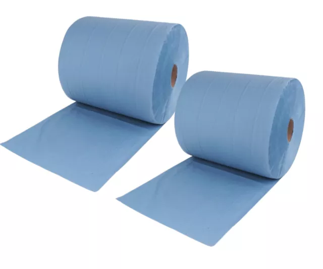 2 Putzrollen | 3 lagig blau 38 x 36 cm Werkstattrollen Putzpapier Putztuch