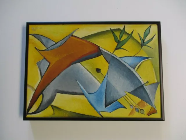 Mid Century Modern Painting Abstract Cubism Expressionism. Modernism Cubist 1960