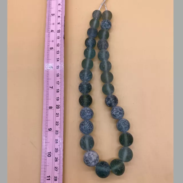 Rare Authentic Ancient Roman Empire Glass Bead Necklace Artifact Antiquity Old 2