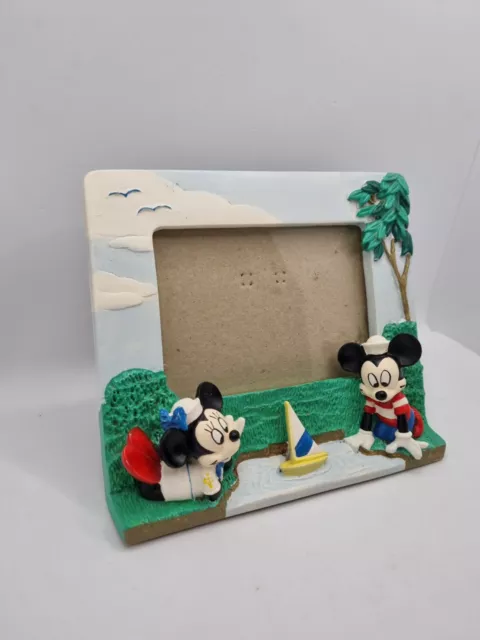 Walt Disney Company Photo Frame, Mickey & Minnie Mouse, 3.5'x4.5', Vintage VGC 2