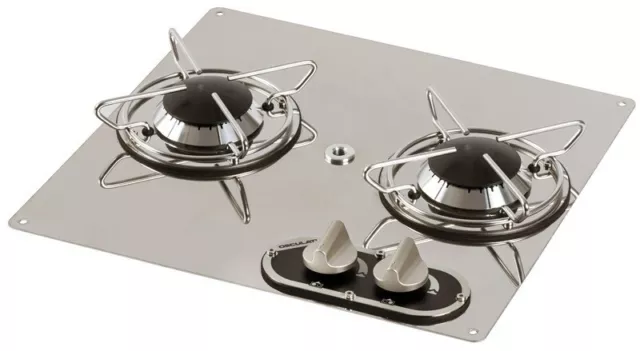 Navyload Cocina de Gas Acero Inox. Flusch 2 Llama 2x 1750W 380x360mm