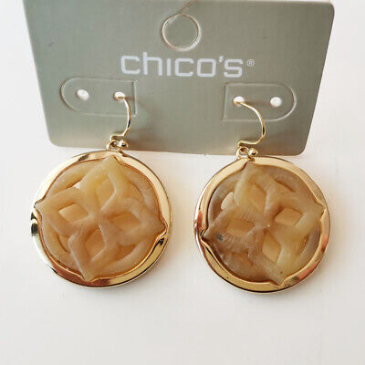 New Chicos Floral Round Drop Earrings Gift Fashion Women Party Holiday Jewelry