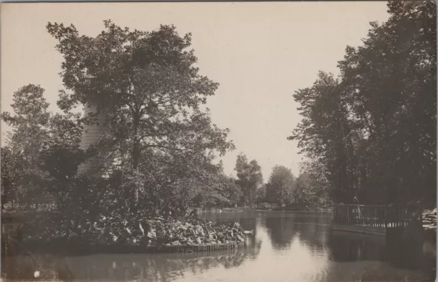 MR ALE RPPC c1910s Detroit MI Michigan Palmer Park Water Trees  UNP B1381