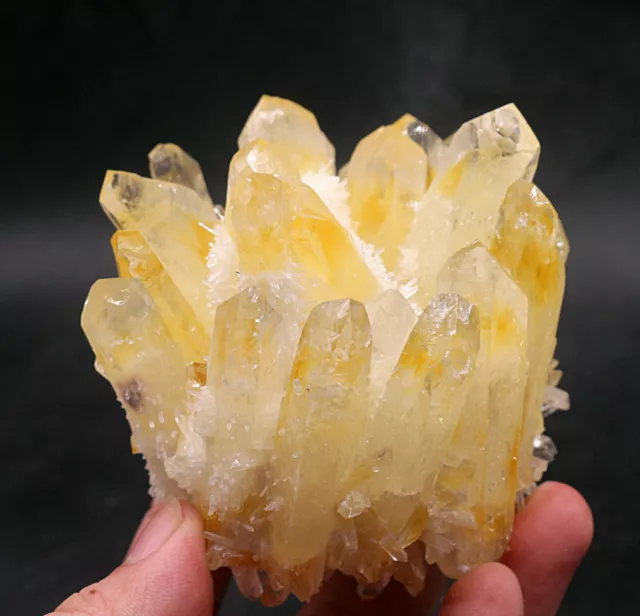 458g New Find Yellow Phantom Quartz Crystal Cluster Mineral Specimen