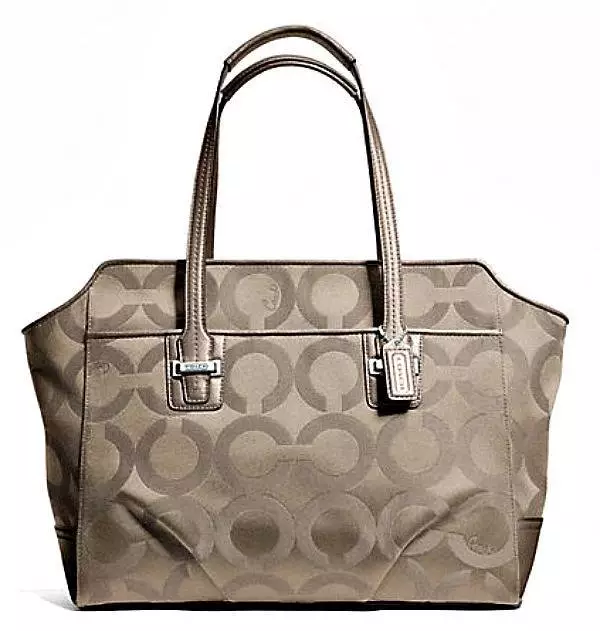 New Coach Flint Op Art Signature C Carryall Shopper Tote Bag Purse Satchel Nice!