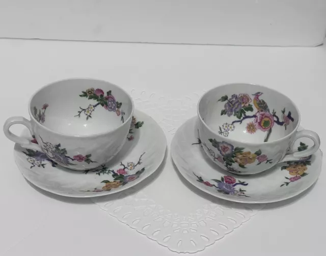 B & C LIMOGES France Bernardaud Bengali Cup & Dessert Plate Set