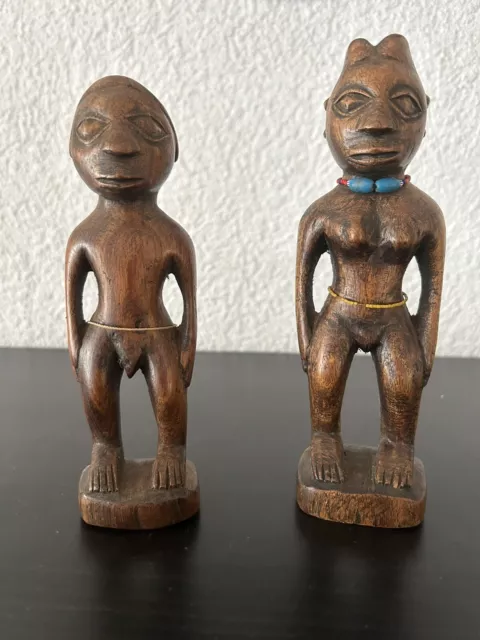 Afrika Ibeji Zwillingsfiguren Paar Nigeria Yoruba Figuren Art Kunst Stammeskunst