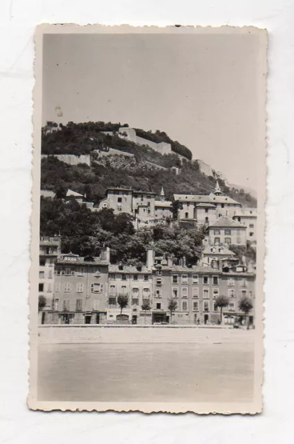 PHOTO ANCIENNE 1937 GRENOBLE Quai Bords de l'Isère Bastille Snapshot Vintage