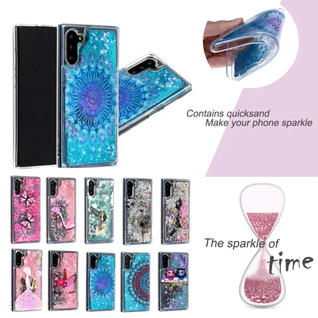 Liquid Sparkling Quicksand Clear Soft TPU Phone Case Cover for Samsung Note10+