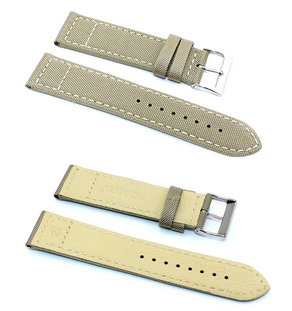 Cinturino per orologio in cordura sabbia con fondo lorica ansa 20mm watch strap