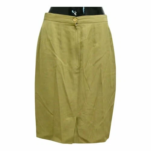 Jupe Femme Oliver Taille 38 Mini Haute Laine Coton Casual Vert D'Occassion