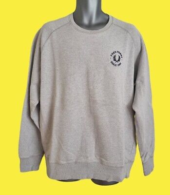 Retro Fred Perry Sweatshirt /Jumper Grey Old school  Size XL  100% Cotton