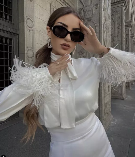 Maglia con sales piume zara