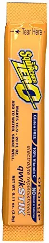 Sqwincher 060100-OR Zero Qwik Stik Powder 5.29 Oz Orange Standard Pack of 50