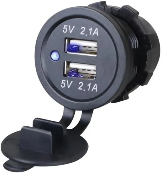 VOLTMETRO DIGITALE 12V LCD DA PANNELLO CON DOPPIO USB 5V Moto Auto Camper Barca - Foto 2