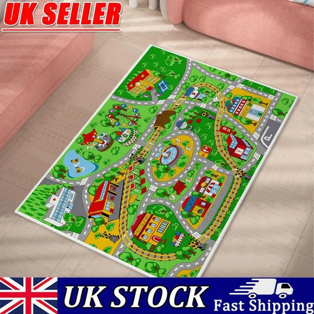 Kids Cartoon Carpet Rectangular Crawling Rug for Playroom Bedroom (60*90cm D)