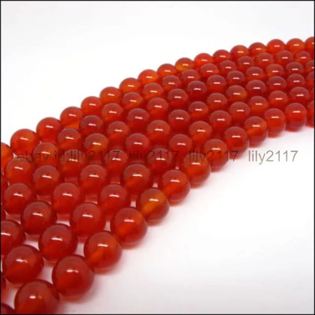 Pretty 6mm genuine natural red Jade gemstone round smooth loose beads 15" AAA