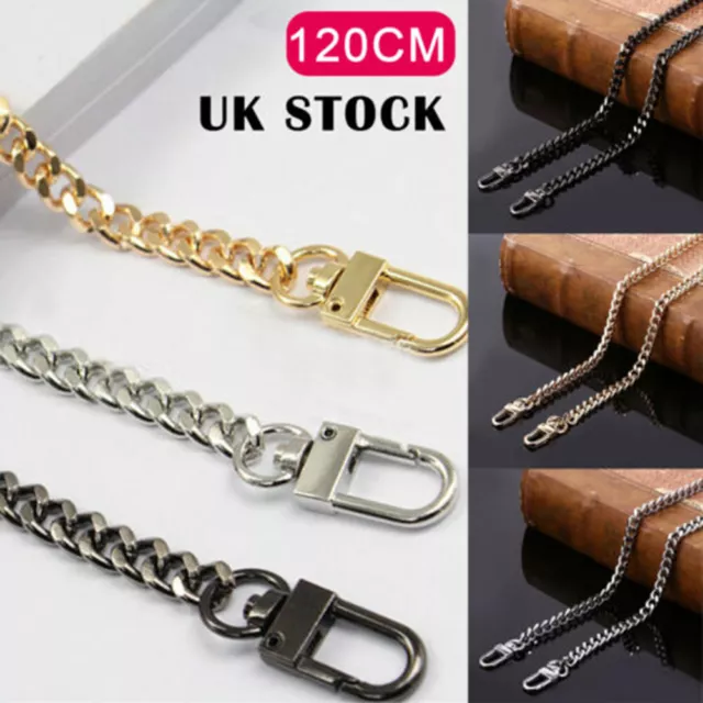 Flat Metal Replacement Chain for Shoulder Bag Handbag Strap Cross Body 120cm UK