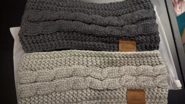 Winter Headbands for Women fleece 2 Pack, Ear Warmers for Women Headband Knit.
