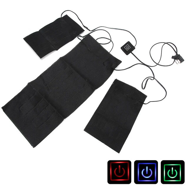 3 piezas Chaleco eléctrico Chaqueta Ropa Almohadilla térmica Calentador Invierno Calentamiento térmico ABE