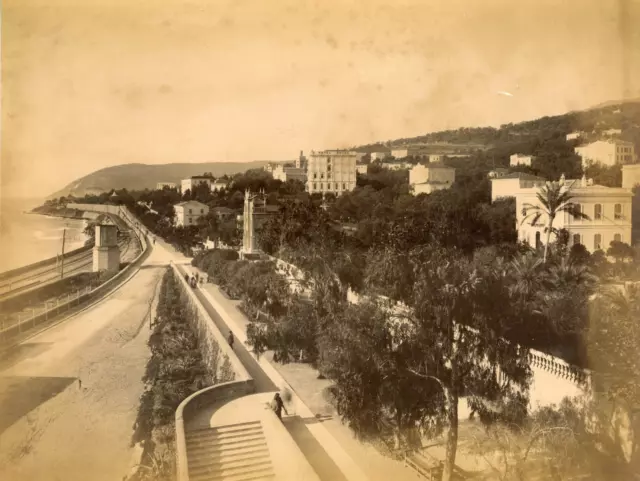 Italie, San Remo, hôtel Royal Vintage albumen print, Tirage albuminé  20x27