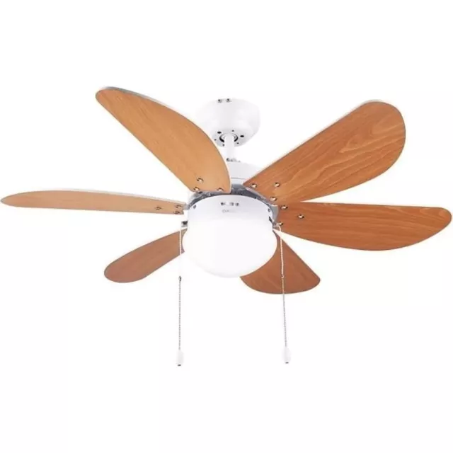 Ventilateur de Plafond 91cm 6 Pâles avec Eclairage Lampe 50W Basse Consommation