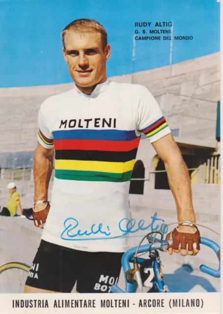 Autogrammkarte Rudi Altig von 1966 - deutscher Radrennfahrer Team G.S. MOLTINI