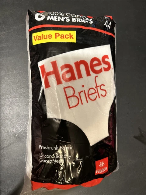 HANES 3 Pack of Mens White Briefs Underwear Size 44 Vintage 1997  NOS