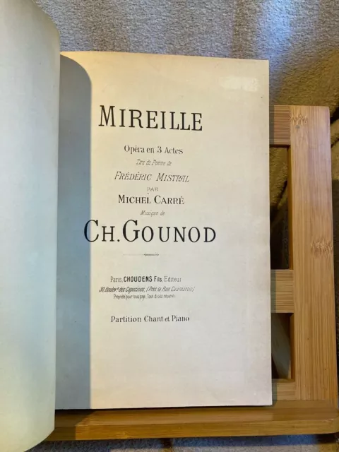 Charles Gounod Mireille opéra chant piano partition reliée éditions Choudens