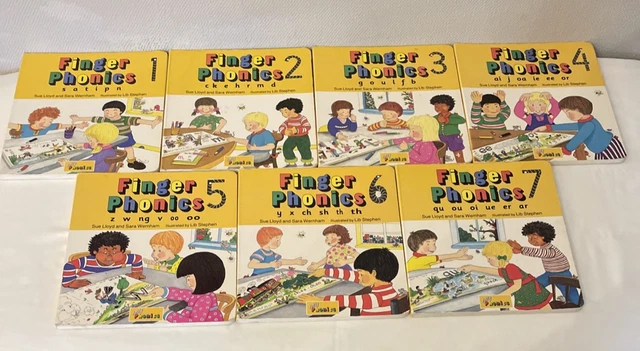 JOLLY PHONICS FINGER Phonics Board Books Full Set 1-7 Sue LLoyd & Sara ...