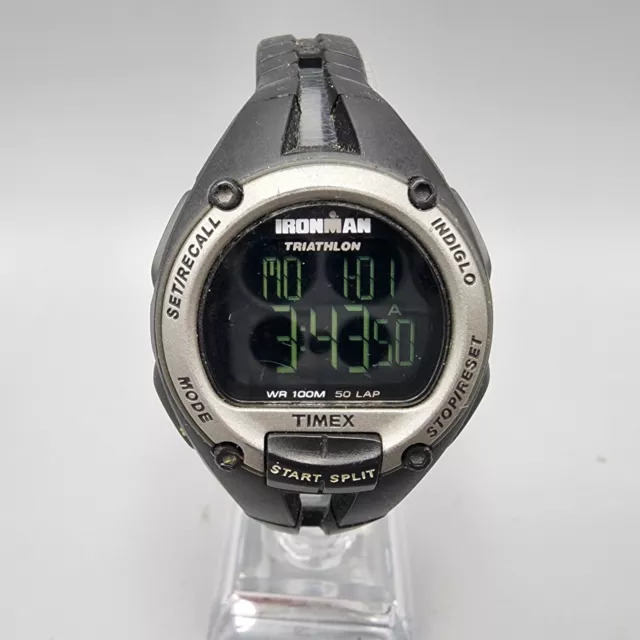 VTG TIMEX IRONMAN Triathlon Watch Men Black Digital 100M Chrono