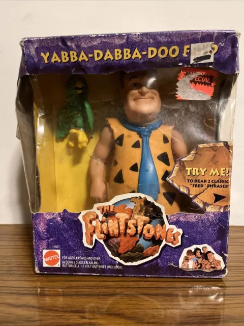 The Flintstones Movie Yabba-Dabba-Doo Fred Action Figure - Mattel 1993 - Sealed