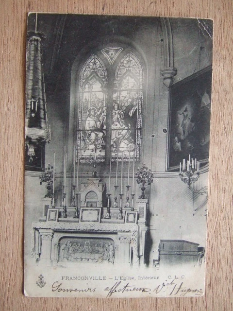 Cpa Franconville (95) L'eglise, Interieur. Autel.