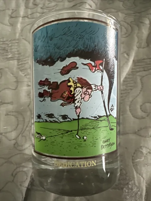 ARBY'S Collectors Series "Dedication" Glass Vintage 1982 Golf Golfer Funny Humor