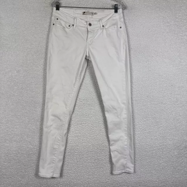 Levis Skinny leg womens jeans size 29 denim White Slimming Preppy pockets logo