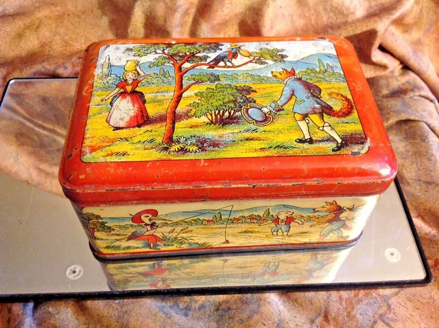 Ancienne Boite Métal Biscuits Galettes St Michel Costume de Quimperlé