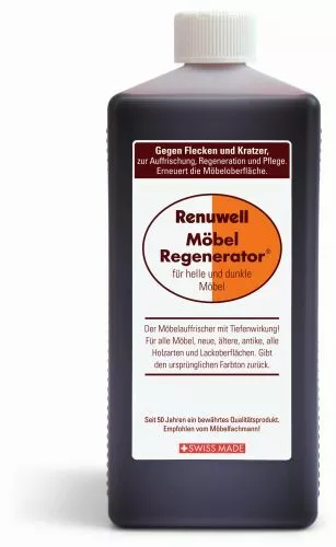 RENUWELL Möbel Regenerator® Pflege Politur für helle/dunkle Möbel 1 Liter 1000ml