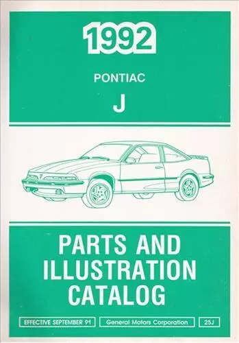 1992 Pontiac Sunbird Parts Book Illustrated Master Part Catalog