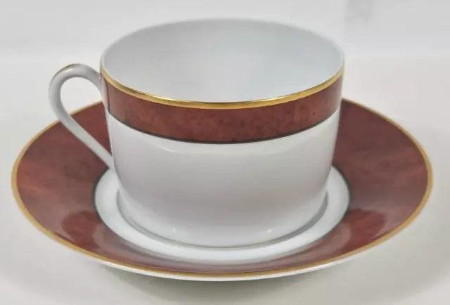 Limoges Haviland MARCO POLO Flat Cup and Saucer Set Discontinued Brown France