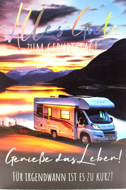 Grußkarte Mit Camper Van Motiv – Fotoeinsatz, Blanko Innen, Perfekt Für Geburtstag & Jahrestag