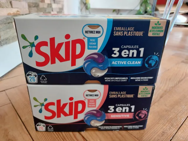 SKIP 52 Capsules Active Clean Sensitive / Lavage  Efficacité Fraîcheur