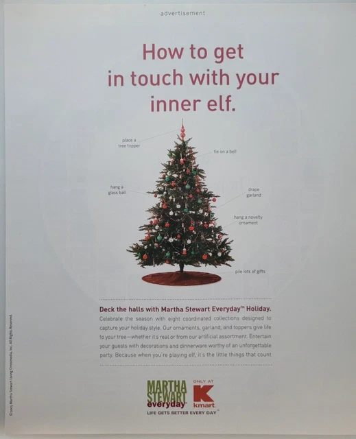 MARTHA STEWART EVERYDAY Christmas Tree Ornaments Kmart 2005 Print Ad