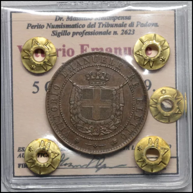 Regno d'italia Re Eletto 5 Centesimi 1859 Vittorio Emanuele II monete italiane