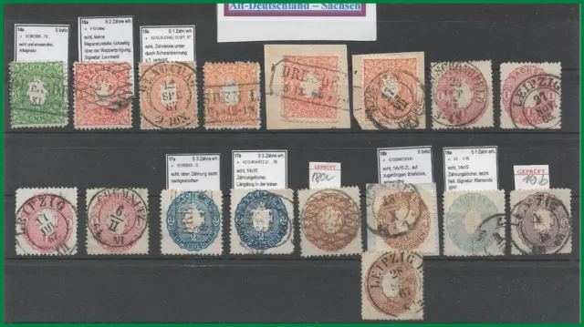 Briefmarken, Altdeutl.Sachsen 1863, Mi 14-19 , gest., alle geprüft (auß. 16 )