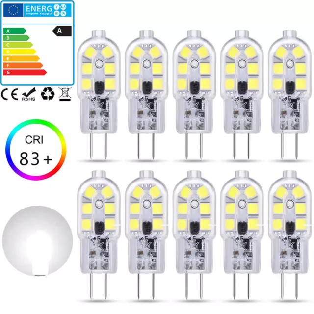 10x G4 LED 5W 12V DC lampadine con attacco pin bianco freddo lampadine per fari