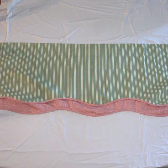 Waverly Home Classics  Curtain Valance Striped Green Pink Polka Dot Girls Kids